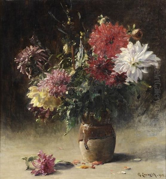 Blumenstilleben. Oil Painting by Georges Antonio Lopisgich