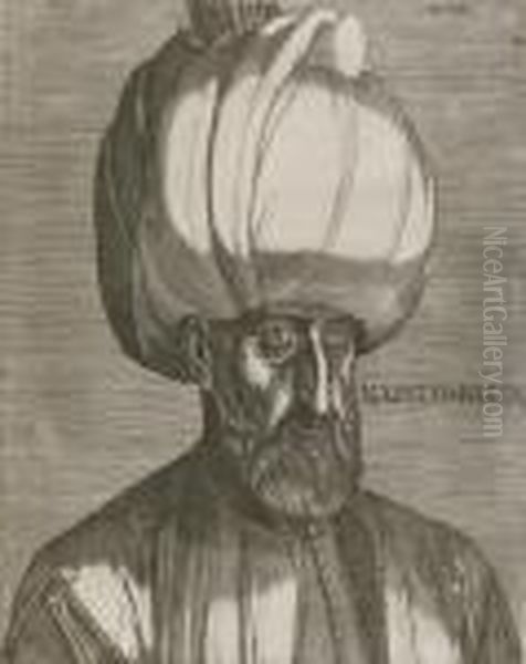 Portrait Of Suleyman The Magnificent Oil Painting by Melchior Lorick Lorch