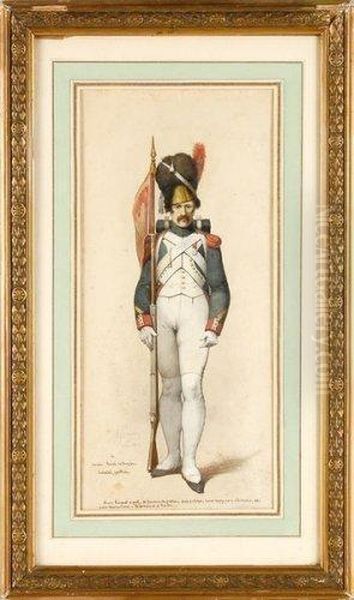 Grenadier De La Garde Imperiale, Porte-fanion Oil Painting by Alcide Joseph Lorentz