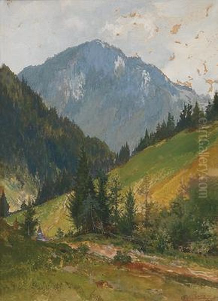 Blick Auf Den Otscher Oil Painting by Carl Lorenz