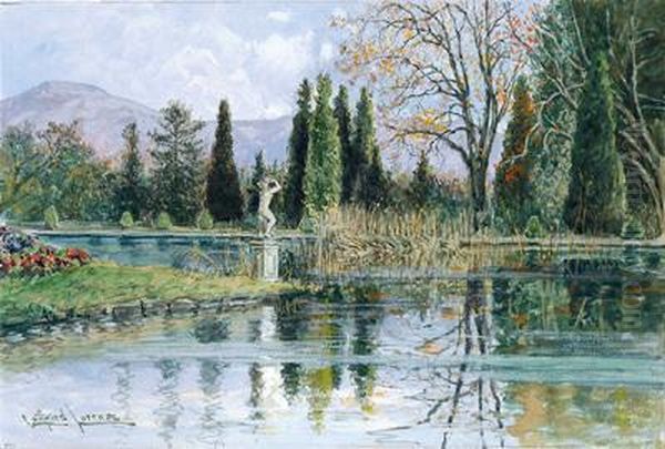 Veduta Di Hellbrunn Oil Painting by Gottfried Lorenz