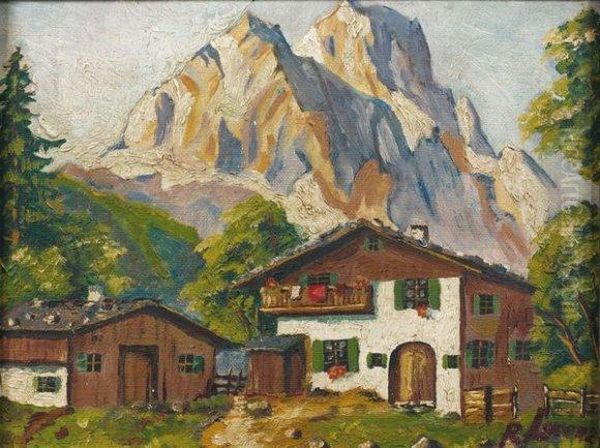 Chalet Dans La Montagne Oil Painting by Richard Lorenz