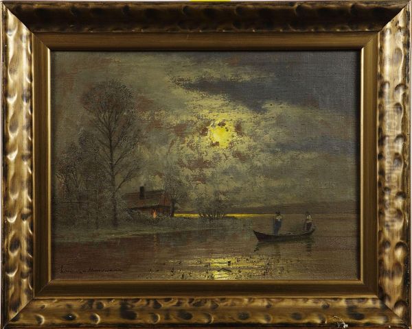 Fiskare I Manljus Oil Painting by Ernst Lorenz-Murowana