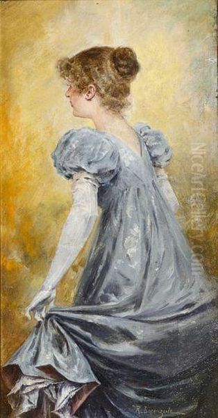 Una Joven De Perfil. Oil Painting by Ramiro Lorenzale Rogent