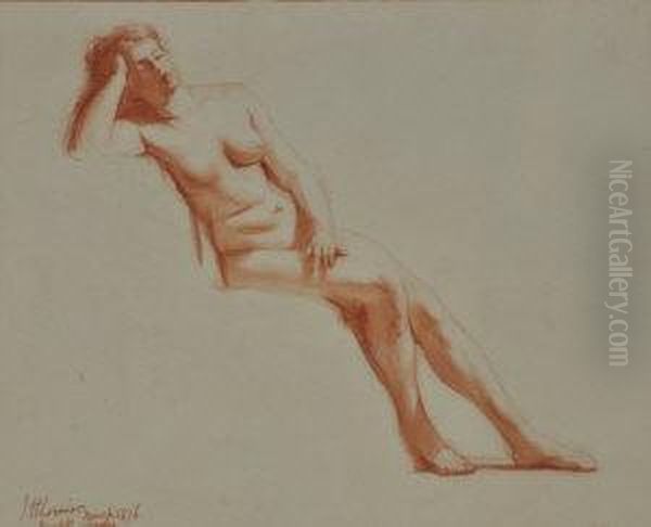 Resting Nude Study Oil Painting by John Henry Lorimer