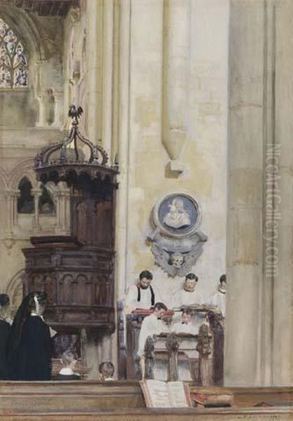 In Christ Church Cathedral Oil Painting by John Henry Lorimer