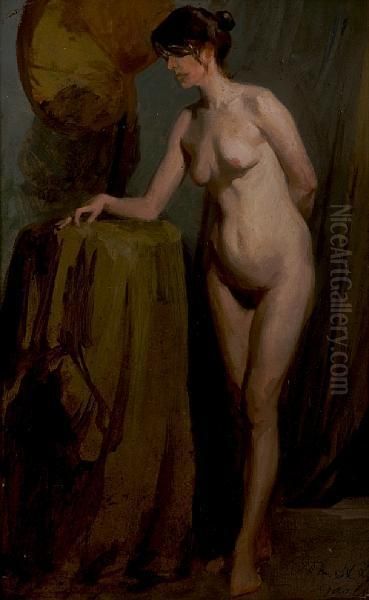 Female Nude Study Oil Painting by John Henry Lorimer