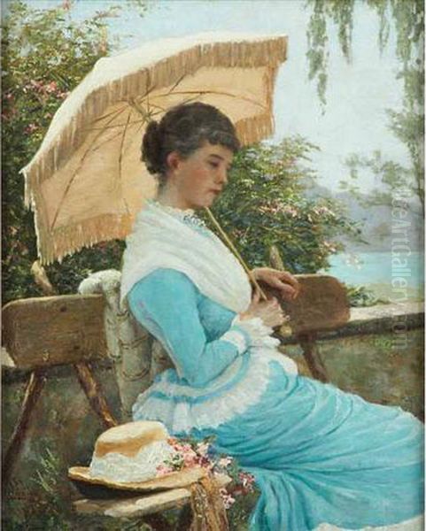 On The Terrace Oil Painting by Francis William Loring