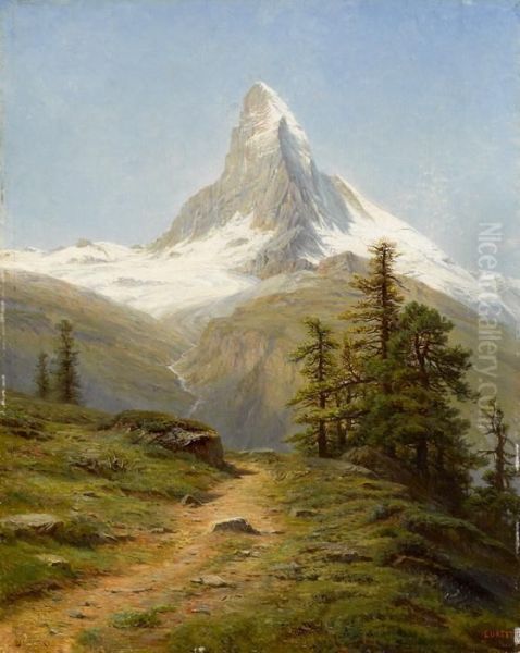 Le Mont Cervin A Zermatt, Suisse Oil Painting by Leberecht Lortet