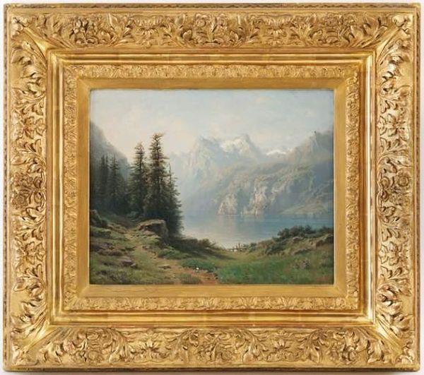 Lac De Montagne Oil Painting by Leberecht Lortet