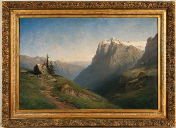 Paysage De Montagne Oil Painting by Leberecht Lortet