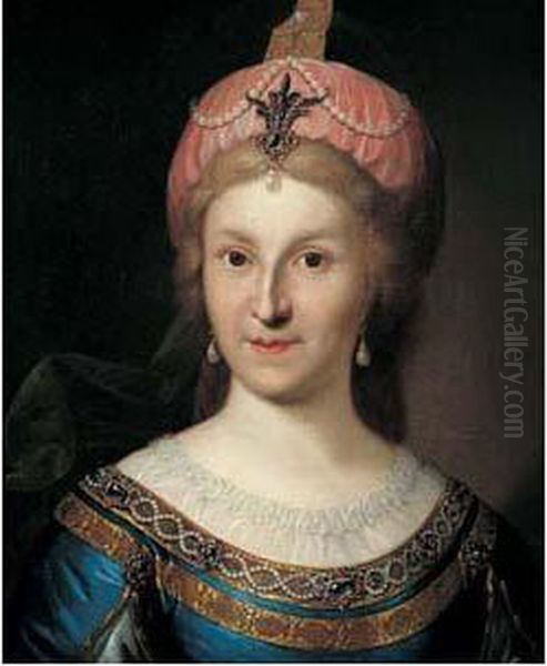 Portrait Presume De Maria Fedorovna Oil Painting by Johann Hieronymus Loschenkohl