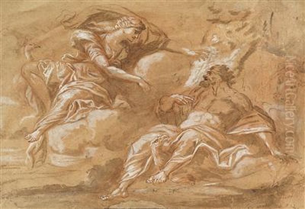 Jupiter Und Ganymed Oil Painting by Johann Karl Loth