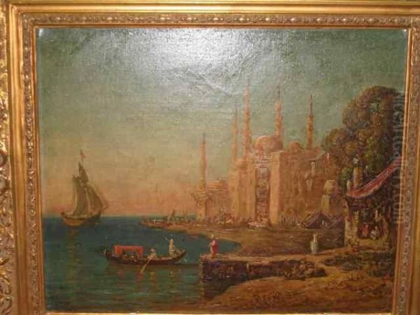 Vue Du Bosphore Oil Painting by Louis Lottier