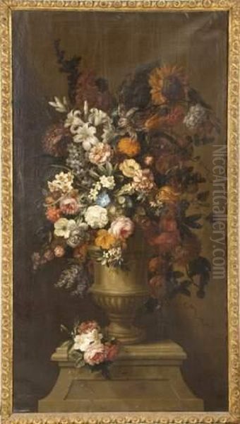 Bouquet De Fleurs Oil Painting by Johannes Lotyn