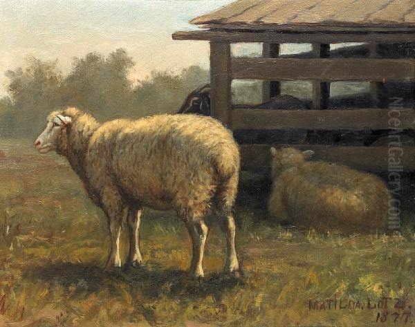 Barn Scene Oil Painting by Matilda Lotz