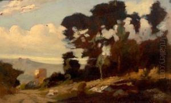 Paysage Du Sud De La France Oil Painting by Emile Loubon