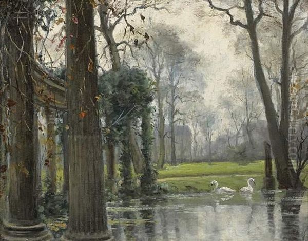 Le Parc Monceau Oil Painting by Paul Louchet