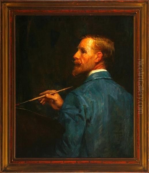 Self Portrait. Signed. Dated 1910 Oil Painting by William Mouat Loudan