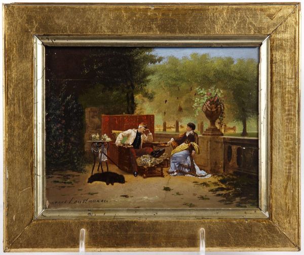 Le Mariage De Raison Oil Painting by Auguste Louis Georges Loustanau