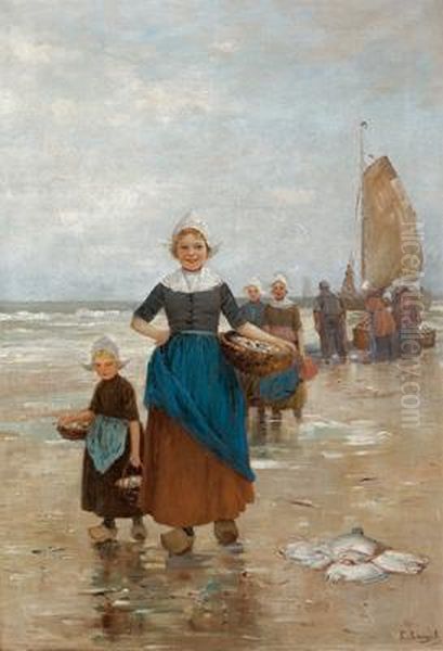 Return From The Beach Oil Painting by Edmond Louyot