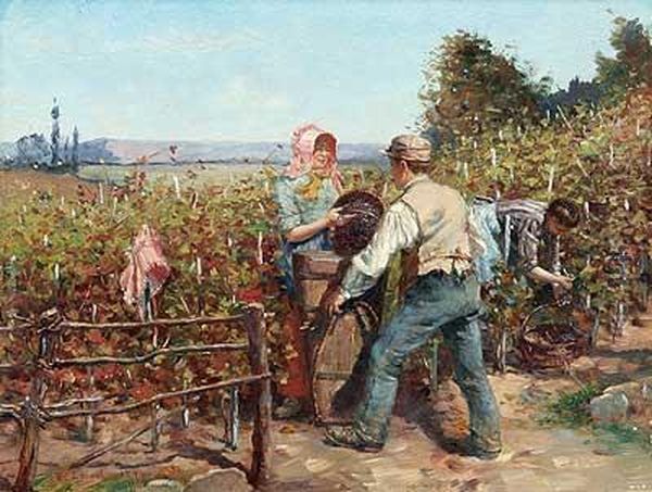 Frohliche Weinlese Oil Painting by Edmond Louyot