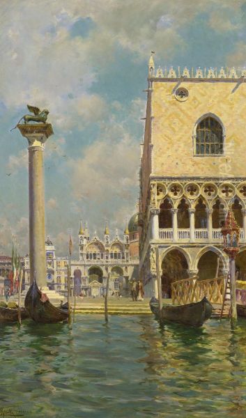 Venice Oil Painting by August Lovatti