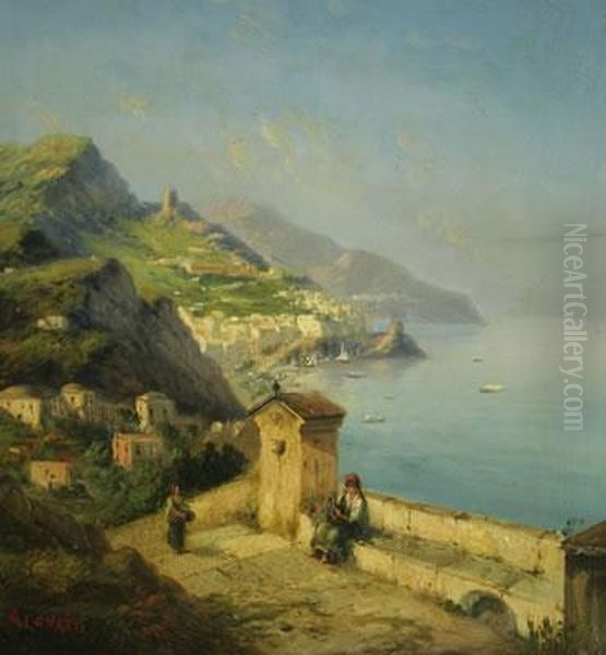 Scorcio Di Costa Campana Oil Painting by August Lovatti