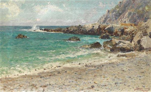 Capri Oil Painting by August Lovatti