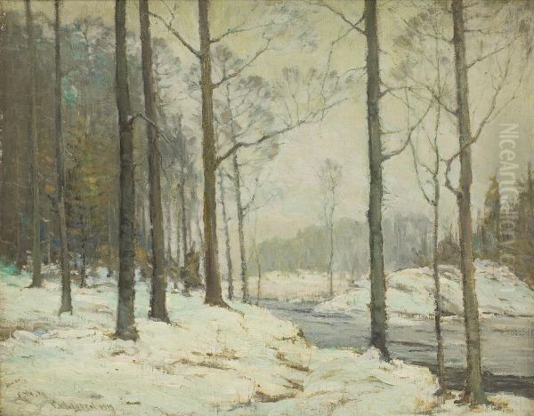 Forest In March Oil Painting by Frank W. Loven