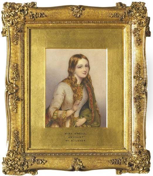 Miss O'neill As 'juliet' Oil Painting by Samuel Lover