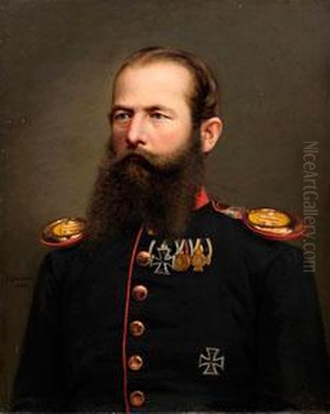 Portrait Des Kronprinzen Und Spateren Kaisers Friedrich Iii. Oil Painting by Julius Lowensohn