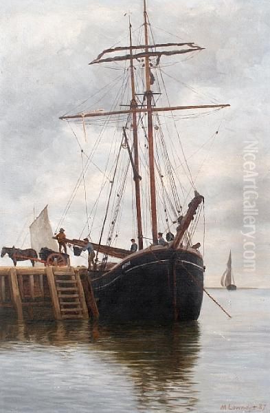 Unloading The Ship Oil Painting by M. Lowndes