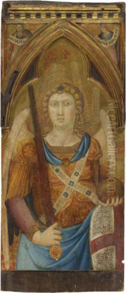 St Michael Oil Painting by Luca Di Tomme