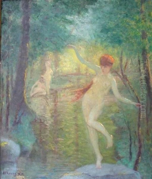 Bathers Oil Painting by Albert Pike Lucas