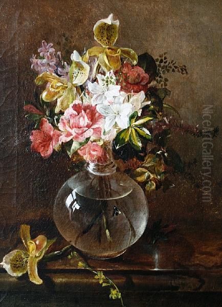 Hothouse Flowers Oil Painting by Edward George Handel Lucas