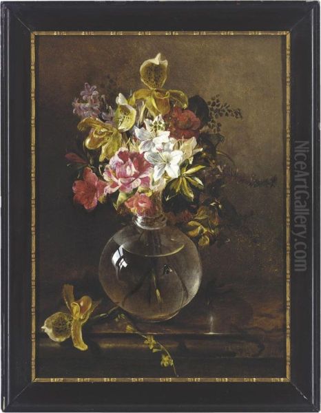 Hothouse Flowers Oil Painting by Edward George Handel Lucas