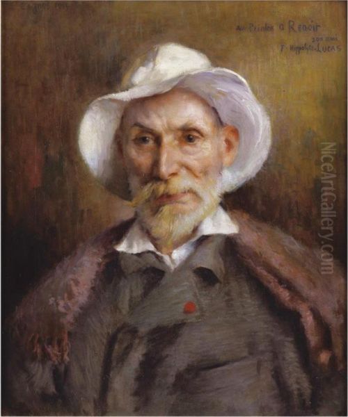 Portrait De Renoir Oil Painting by Hippolyte Lucas