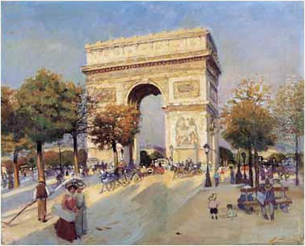 Place De L'etoile Oil Painting by Jean Lucas