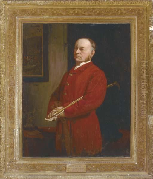 Portrait Of Charles F. Leney, Three-quarter-length, As Master Ofthe Mid Kent Stag Hounds Oil Painting by John Lucas