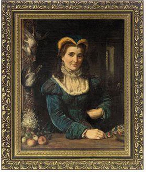 A Lady At A Casement Oil Painting by John Templeton Lucas