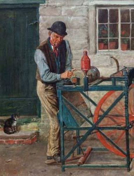 The Knife Grinder Oil Painting by John Templeton Lucas