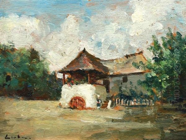 Traditional House Oil Painting by Stefan Luchian