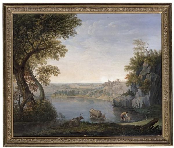 Veduta Del Lago Di Nemi Oil Painting by Giovan Battista Luciani