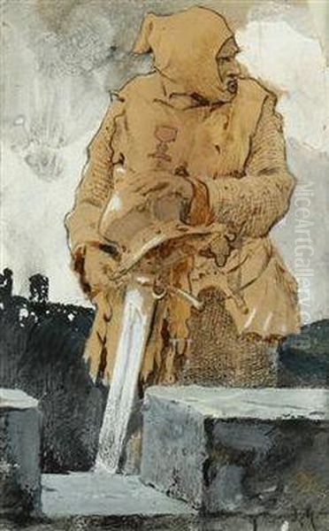 On Guard Oil Painting by Marold Ludek