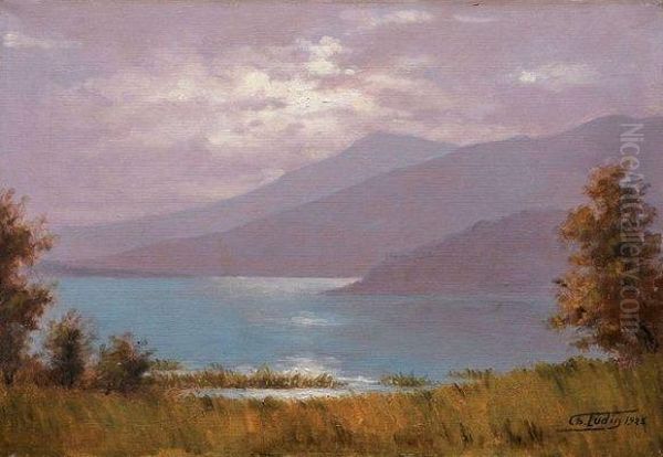 Lac D'aiguebelette Oil Painting by Charles Ludin