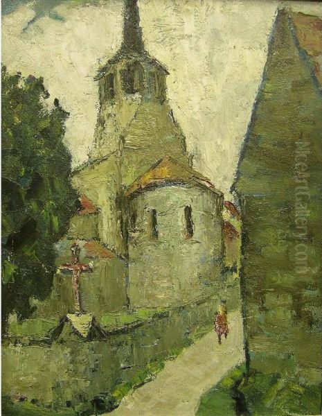 Church With Pathbeside Oil Painting by Mary Sophia Ludlow