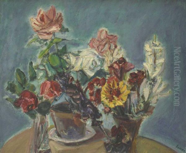 Blumenstillleben Oil Painting by Jonas Ludwig