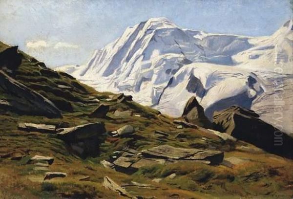 Paysage De Montagne Oil Painting by Albert Lugardon