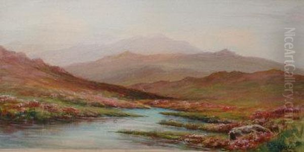 Heather Moorland Views With Mountain Backdrops by Robert James Lugg